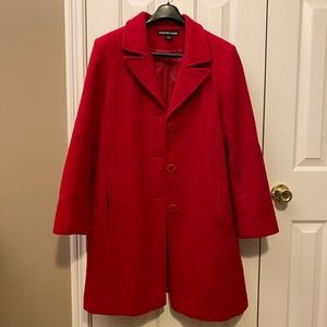 Women’s Red Weather Tamer 100% Wool Peacoat, Size L